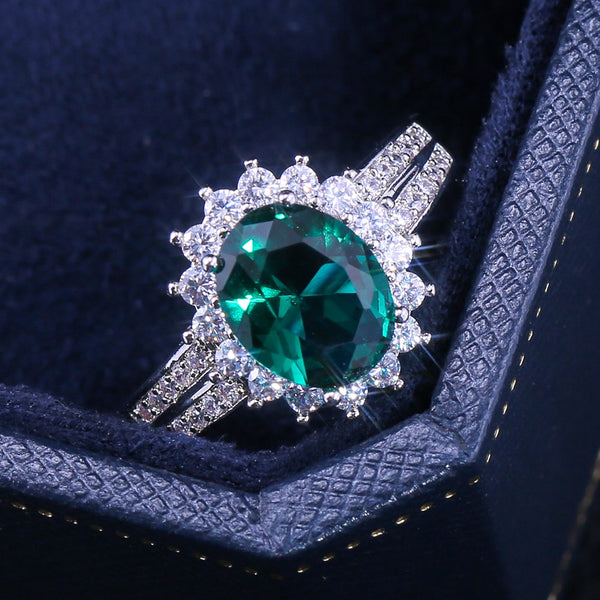 Romantic Wedding Rings Luxury Flower Shaped - accessories4girls