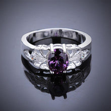 Load image into Gallery viewer, Hot Valentine&#39;s gift  silver color  WEDDING lady wemen Female fashion classic purple CZ Engagement Ring R550 - accessories4girls