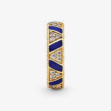 Load image into Gallery viewer, Silver Women Rings Blue Stripes &amp; Stones Ring Heart Engrave Rings - accessories4girls