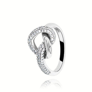 Silver 925 Women Rings Knotted Heart Ring for Engagement Jewelry Anniversary - accessories4girls