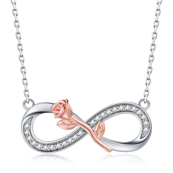 Necklace 925 Sterling Silver Endless Love Rose - accessories4girls