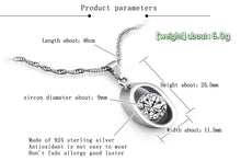 Load image into Gallery viewer, New 925 sterling silver necklace for women shine zircon pendant solid silver chain 41/43/46 length charm jewelry birthday gift - accessories4girls