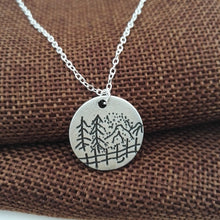 Load image into Gallery viewer, Tree pendant Mountains are Calling camping necklace Lover Gift  Live the simple life christamas gift SanLan - accessories4girls