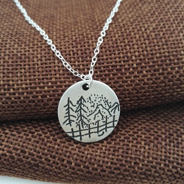 Tree pendant Mountains are Calling camping necklace Lover Gift  Live the simple life christamas gift SanLan - accessories4girls