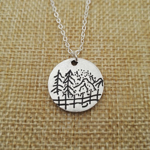 Tree pendant Mountains are Calling camping necklace Lover Gift  Live the simple life christamas gift SanLan - accessories4girls