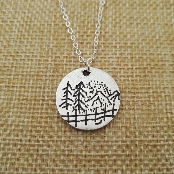 Tree pendant Mountains are Calling camping necklace Lover Gift  Live the simple life christamas gift SanLan - accessories4girls