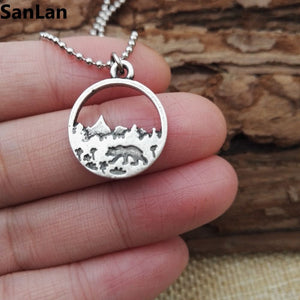 Necklace Nature Circle Nature Pendant nature Lover Gift  Everyday Necklace SanLan - accessories4girls