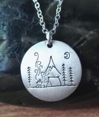 Mountain necklace nature pendant Camping under a big bright moon Lover Gift  Live the simple life SanLan - accessories4girls