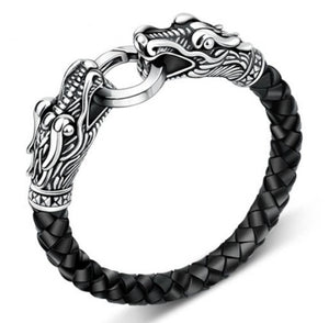 leather Tibetan silver men bracelet titanium fashion  vintage accessories para-taxis dragon bracelet - accessories4girls