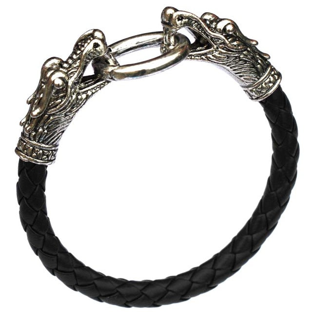 leather Tibetan silver men bracelet titanium fashion  vintage accessories para-taxis dragon bracelet - accessories4girls