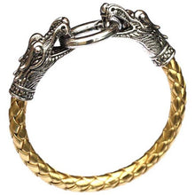 Load image into Gallery viewer, leather Tibetan silver men bracelet titanium fashion  vintage accessories para-taxis dragon bracelet - accessories4girls