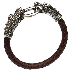 leather Tibetan silver men bracelet titanium fashion  vintage accessories para-taxis dragon bracelet - accessories4girls