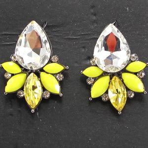 Women's fashion earrings brand sweet metal stud crystal - accessories4girls