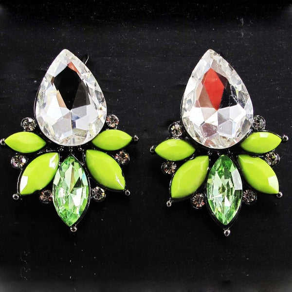 Women's fashion earrings brand sweet metal stud crystal - accessories4girls
