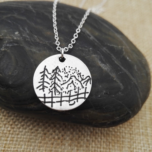 Tree pendant Mountains are Calling camping necklace Lover Gift  Live the simple life christamas gift SanLan - accessories4girls