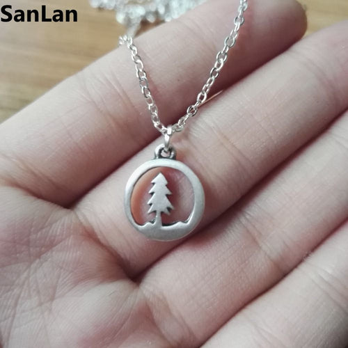 10pcs Lovely tiny pine tree Charm tree Forest Necklace Range Charm Nature Jewelry Women Girl  Gift for nature love SanLan - accessories4girls