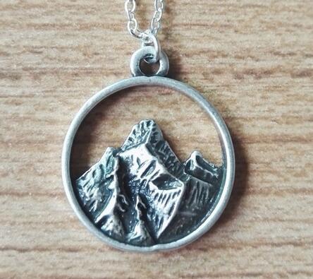 Find your road Pine Tree charm under the mountain necklace camping jewelry Outdoor Jewelry Gifts - accessories4girls