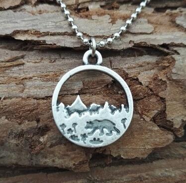 Find your road Pine Tree charm under the mountain necklace camping jewelry Outdoor Jewelry Gifts - accessories4girls