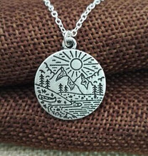 Load image into Gallery viewer, Find your road Pine Tree charm under the mountain necklace camping jewelry Outdoor Jewelry Gifts - accessories4girls