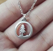 Load image into Gallery viewer, Find your road Pine Tree charm under the mountain necklace camping jewelry Outdoor Jewelry Gifts - accessories4girls