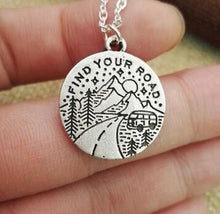 Load image into Gallery viewer, Find your road Pine Tree charm under the mountain necklace camping jewelry Outdoor Jewelry Gifts - accessories4girls