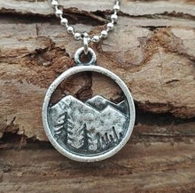Load image into Gallery viewer, Find your road Pine Tree charm under the mountain necklace camping jewelry Outdoor Jewelry Gifts - accessories4girls
