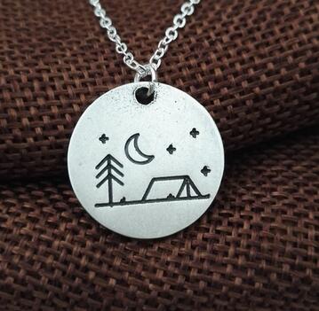 Find your road Pine Tree charm under the mountain necklace camping jewelry Outdoor Jewelry Gifts - accessories4girls
