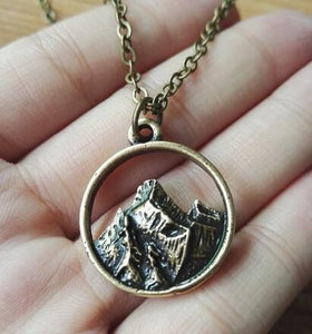 Find your road Pine Tree charm under the mountain necklace camping jewelry Outdoor Jewelry Gifts - accessories4girls