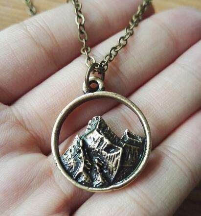 Find your road Pine Tree charm under the mountain necklace camping jewelry Outdoor Jewelry Gifts - accessories4girls