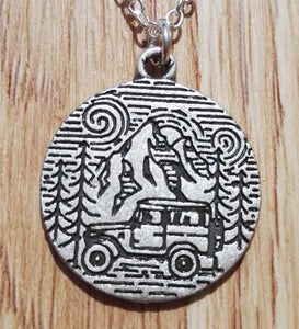 Find your road Pine Tree charm under the mountain necklace camping jewelry Outdoor Jewelry Gifts - accessories4girls