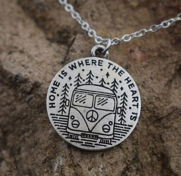 Find your road Pine Tree charm under the mountain necklace camping jewelry Outdoor Jewelry Gifts - accessories4girls