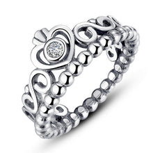 Load image into Gallery viewer, Hot Sale Silver &amp; Golden Black Stone Crown Simple Rings - accessories4girls