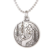Load image into Gallery viewer, Find your road Pine Tree charm under the mountain necklace camping jewelry Outdoor Jewelry Gifts - accessories4girls