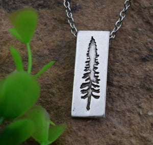 Find your road Pine Tree charm under the mountain necklace camping jewelry Outdoor Jewelry Gifts - accessories4girls