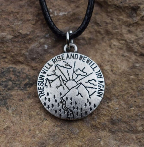 SanLan, The sun will rise and we will try again Inspirational necklace women Healing Jewelry best friend gift - accessories4girls