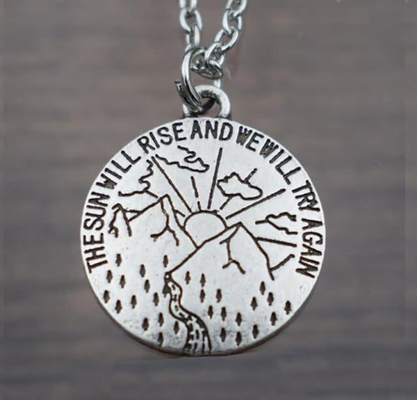 SanLan, The sun will rise and we will try again Inspirational necklace women Healing Jewelry best friend gift - accessories4girls