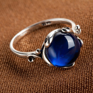 Natural semi-precious stones agate 925 sterling silver rings - accessories4girls