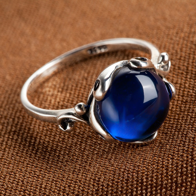 Natural semi-precious stones agate 925 sterling silver rings - accessories4girls