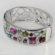 Load image into Gallery viewer, Pink Kunzite Blue Crystal Zircon Crystal Zircon Lady&#39;s 925 Silver Bracelet - accessories4girls