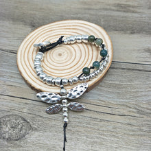 Load image into Gallery viewer, Women Jewelry Vintage Silver Hand Knit Bracelet Natural Stone - accessories4girls