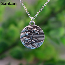 Load image into Gallery viewer, SanLan vintage ladies silver Tiny wave necklace ocean necklace wave jewelry - accessories4girls