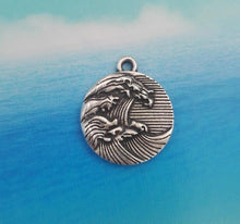 Load image into Gallery viewer, SanLan vintage ladies silver Tiny wave necklace ocean necklace wave jewelry - accessories4girls