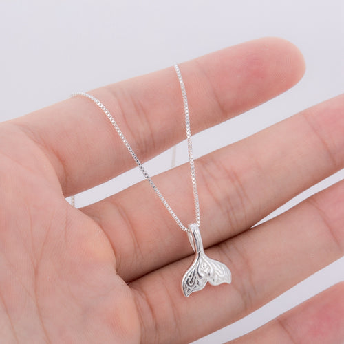 SMJEL Fashio Silver 925 Jewelry Whale Tail Fish Charm Necklaces - accessories4girls