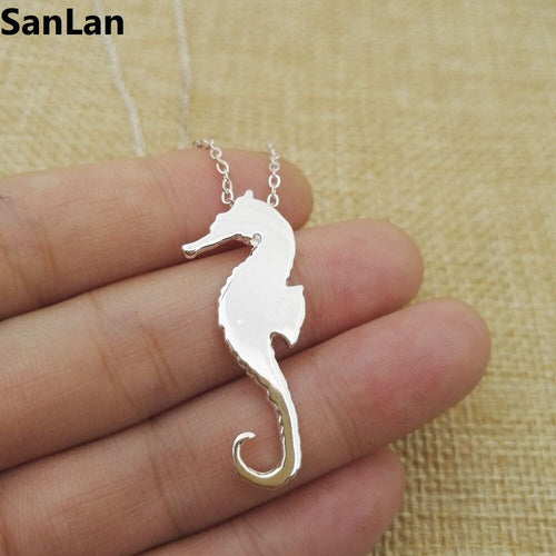 Dainty Ocean Animal Jewelry  Seahorse Necklace & Pendants small simple cute gift wedding For Girl  SanLan - accessories4girls