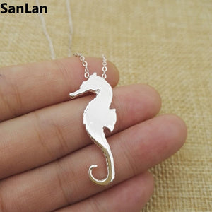 Dainty Ocean Animal Jewelry  Seahorse Necklace & Pendants small simple cute gift wedding For Girl  SanLan - accessories4girls
