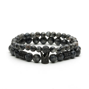 New trendy black white stone beaded bracelet Fashion gold silver color - accessories4girls