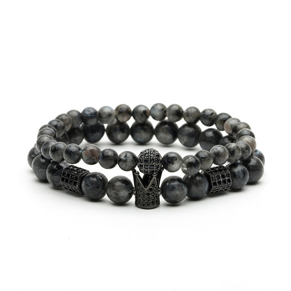 New trendy black white stone beaded bracelet Fashion gold silver color - accessories4girls