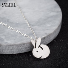 Load image into Gallery viewer, SMJEL Cute Animal Rabbit Necklace Choker 925 Silver Necklaces - accessories4girls