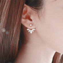Load image into Gallery viewer, Crystal Flower drop Earrings For Women fashion Jewelry Double Sided - accessories4girls