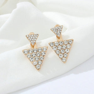 Crystal Flower drop Earrings For Women fashion Jewelry Double Sided - accessories4girls